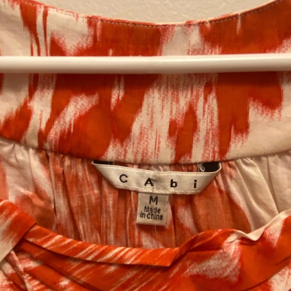 CAbi, red design, sleeveless top, sz m - Picture 2 of 4